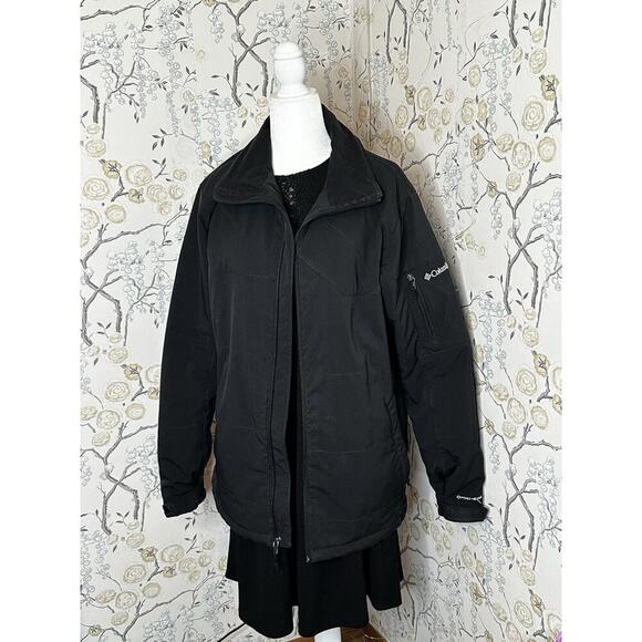 Columbia Women’s Jacket Size L Black Fleece Lined Full Zip Omnishield Technology - Picture 1 of 7